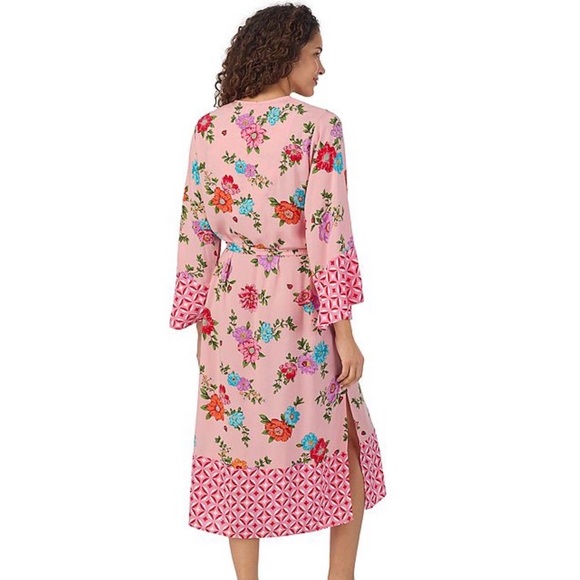 New with Tags size XS Floral Pink Women's Robe by Beauty Sleep Social. Rayon. - Picture 4 of 14